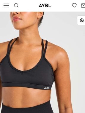AYBL Essential Black Strappy Sports Bra